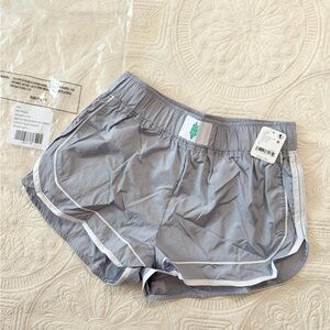 FP Movement by Free People Gray High Waist Running Shorts with White Trim